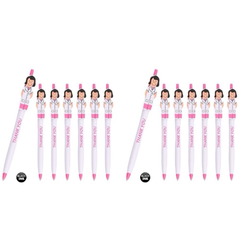 Pens Doctor Thank You Gifts Drs Healthcare Workers Pink 72 Pack Black Ink SM4